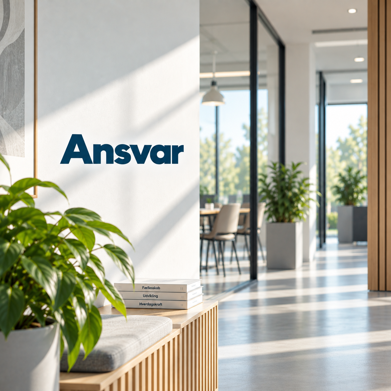 Medarbejder fra Forenede Service i dialog på arbejdspladsen